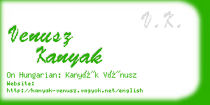 venusz kanyak business card